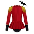 thumbnail image 2 of Doomiva Kids Girls Ringmaster Circus Show Halloween Dress-up Long Sleeve Leotard Tuxedo Showman Dancewear Red 4, 2 of 5