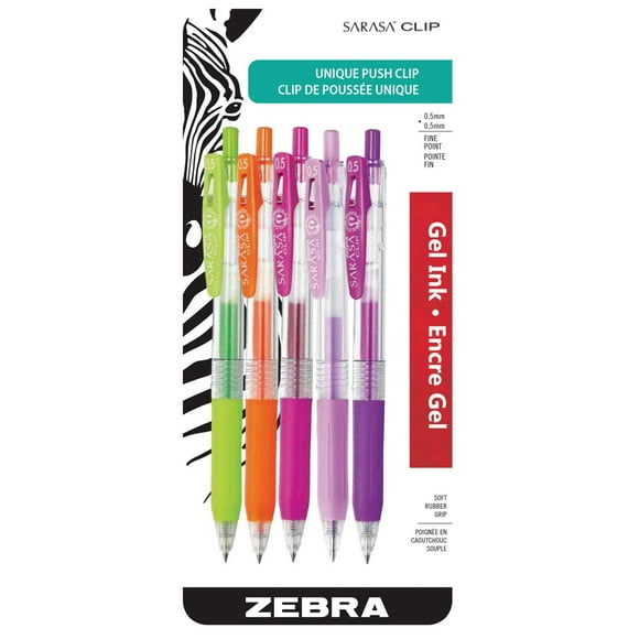 Sarasa Clip Retractable Sorbet Dreams, Gel pen, 5 Pack , Assorted colours