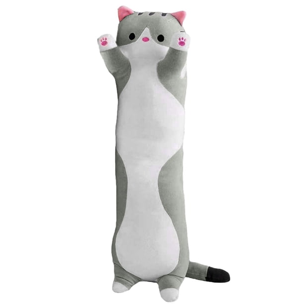 50cm Peluche Largo Gato, Almohada Suave Gato De Animales,Muñecas De Peluche Abrazando,Encantadora Almohada Juguetes, Almohada Larga para Dormir,Cojines Peluche,Juguete Regalo para Novia