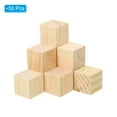 thumbnail image 3 of Unique Bargains 1.2 Inch Unfinished Wooden Blocks, 50 Pack Natural Wood Cube Square Wood Blocks for DIY Craft, 3 of 5