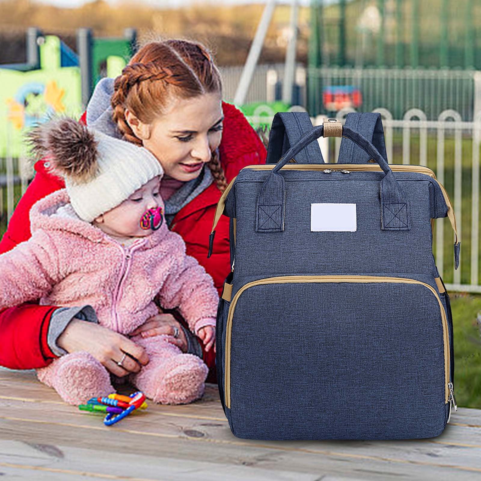 Baby Diaper Bag Backpack,Diaper Bag Backpack with Changing Station,Large Baby Diaper Bag,Multifunctional Travel Diaper Waterproof Backpack for Baby,With Portable Diaper Pad