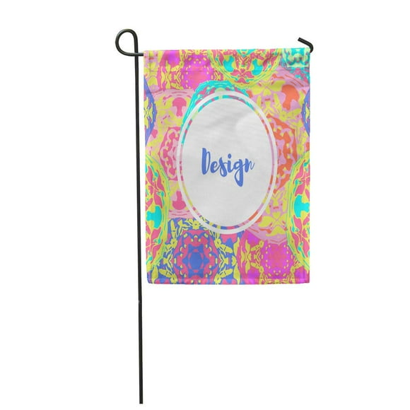 JSDART Blank Oriental Pattern Vintage Mandala Floral Turkish Box Calling Garden Flag Decorative Flag House Banner 12x18 inch