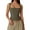 Army Green, variant on Tauxra Women's Square Neck Sleeveless Double-Layer Tank Tops Basic Tight T Shirts Army Green L