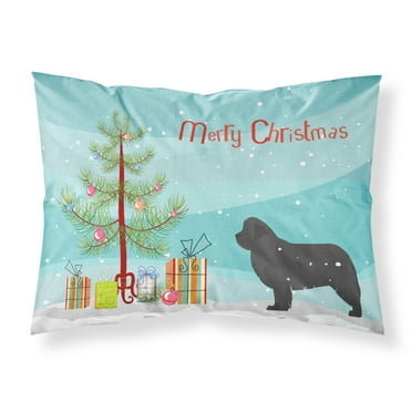 Newfoundland Merry Christmas Tree Fabric Standard Pillowcase