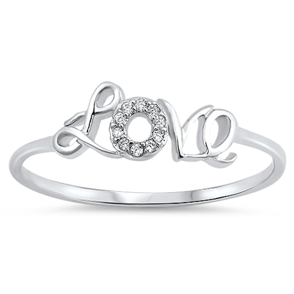 Love promise white topaz Forever love charming 18k gold filled lady ring Sz5-Sz9