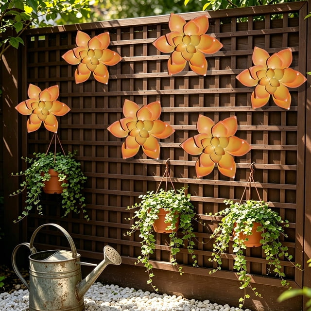 Outdoor Garden Courtyard Iron Wall Hanging Decoration Creatives Horticultural Wall Hanging Decoration