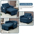 thumbnail image 6 of 3 in 1 Convertible Sleeper Sofa Pull Out Chair Bed with Usb Port Sleeping Couch Blue, 6 of 9