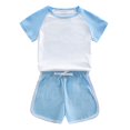 thumbnail image 4 of Coerni Kids Athletic Outfits Two Piece Toddler Boys Girls Summer Shorts Set Cotton Short Sleeve Tshirt Drawstring Outfit, 4 of 4