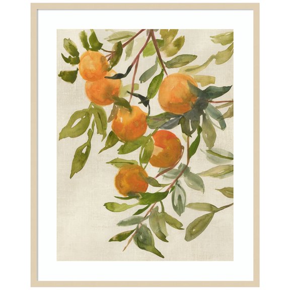 Amanti Art Branch of Oranges I Wood Framed Wall Art Print