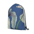 thumbnail image 2 of XMXT Waterproof Gym Bag, Blue Floral Watercolor Background Drawstring Backpack for Men, m, 2 of 8