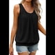 thumbnail image 2 of Camiseta de Tirantes Holgada de Verano para Mujer, Plisada, con Cuello Redondo, Informal, Sin Mangas, Color Negro, Talla XXL, 2 of 8