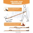 thumbnail image 2 of Correa para perro WANFIRE ajustable de 1,8 a 2,9 m con manos libres, naranja, 2 of 7