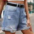 thumbnail image 5 of cfhntfmh High Waisted Shorts for Women Cut off Ripped Jean Shorts Summer Trendy Denim Shorts with Pocket, 5 of 7