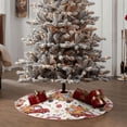 thumbnail image 4 of Daiia Watercolor Fall Drawing Merry Christmas Tree Skirt , Xmas Large Lace-up Tree Skirt, Santa Snowflakes Rustic Home Decorations New Year Party Farmhouse Decor-30", 4 of 6