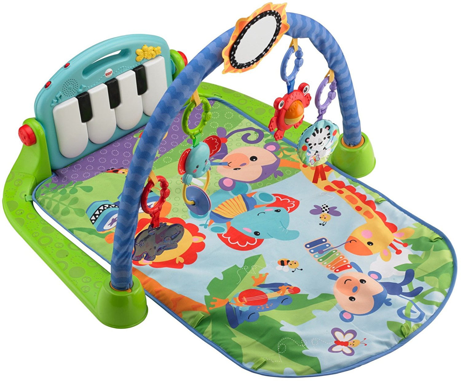 White Fisher-Price First Steps Kick and Play Piano Gym 