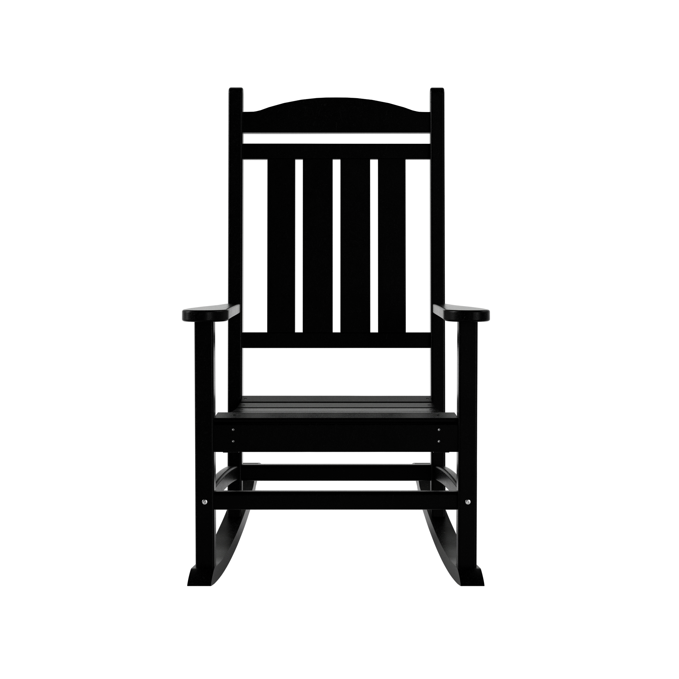 GARDEN 2-Piece Set Classic Plastic Porch Rocking Chair with Round Side Table Included, Black - image 5 of 7
