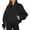 Black, variant on Women's Zip Up Fleece Jackets Stand Collar 2024 Fall Winter Outerwear Casual Fuzzy Coats with Pockets(Black,XXL)