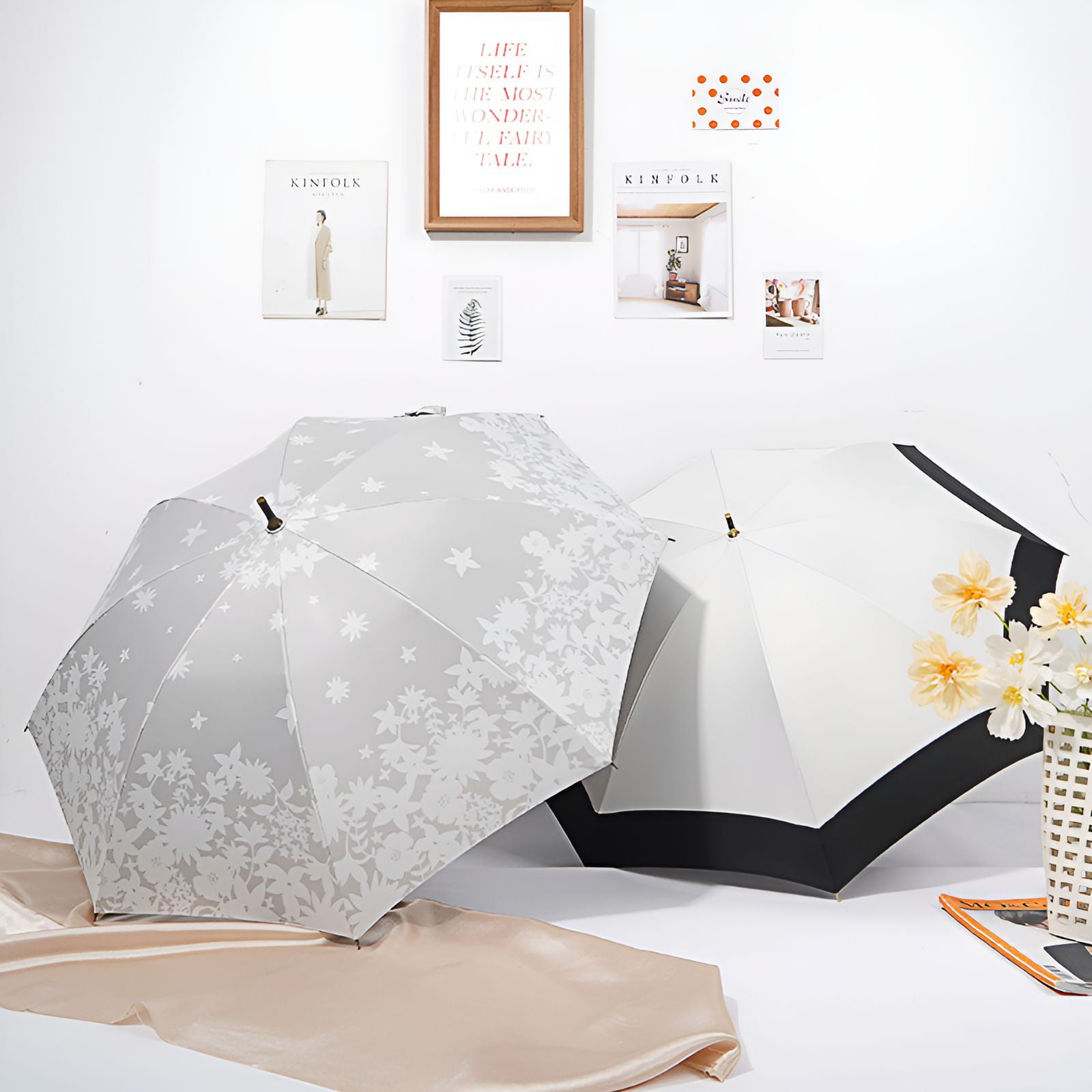 GASTROPOD Umbrellas for Rain,Bamboo Handle Large Umbrella,Comfortable and Unique Grip Outdoor Umbrella,Style2