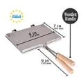 thumbnail image 4 of Aluminum Flip Pan Toaster Snack Maker, Wooden Handles Stove Top Hot Sandwich Maker, Camping Toast Maker, 4 of 4