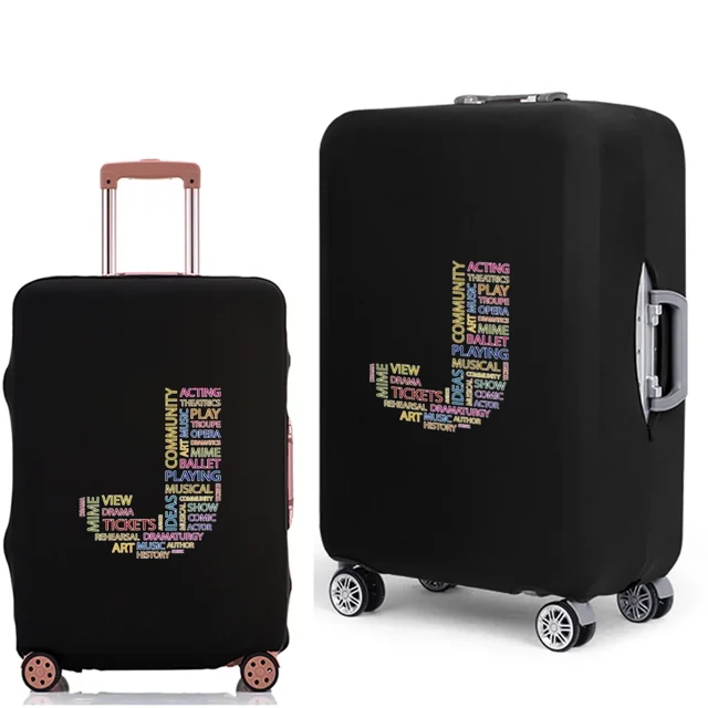 2022 Luggage Case Protective Cover Text 26 Letter Pattern Travel Elastic Duffle Luggage Dust Cover for 18-28 Inch Suitcase 8text J L