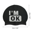 thumbnail image 4 of Gorro de natación impermeable de silicona con letras 1 Pc Negro Blanco, 4 of 5