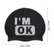 thumbnail image 4 of Gorro de natación impermeable de silicona con letras 1 Pc Negro Blanco, 4 of 5