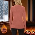 thumbnail image 6 of ZQUUVOU Thermal Shirts for Women Velvet Lined Loose Polluer Solid Color Crew Neck Raglan Sleeve Thermal Base Layer Tops Pink, 6 of 9