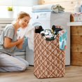 thumbnail image 5 of Yayeee Freestanding Laundry Hamper with Handle Collapsible Large Storage Basket for Clothes, Brown Palm Tree Pattern, 5 of 7