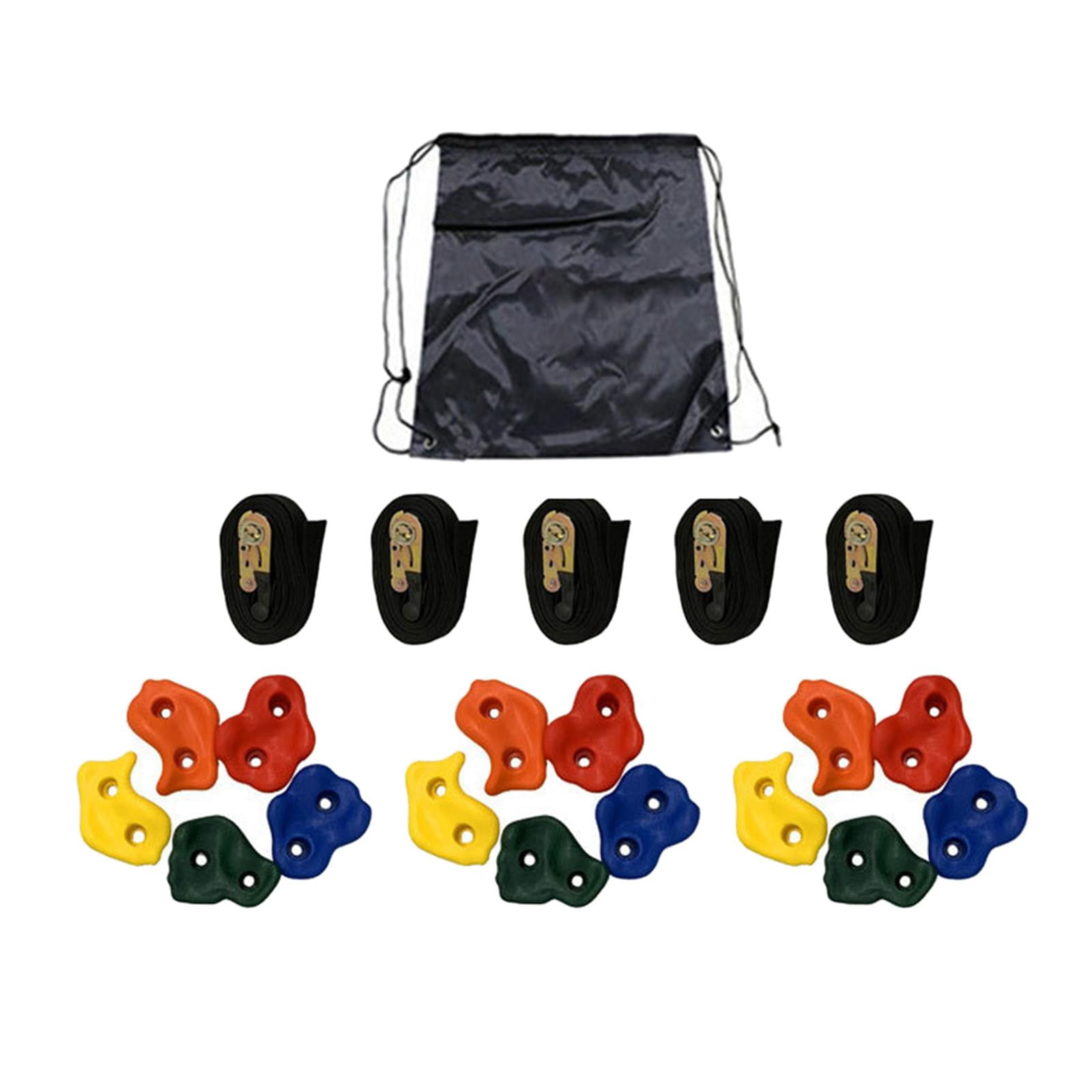15x Tree Climbing Holds for Kids Climbers, Hold Grip , 5 Ratchet Straps Climbing Rocks Children Rock Climbing Holds