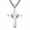Silver, variant on Titanium Steel Cross Pendant Necklace, Tarnish-Free Long Curb Chain for Men, Gothic Statement Hip Hop Jewelry for Daily Commute and Streetwear Styling