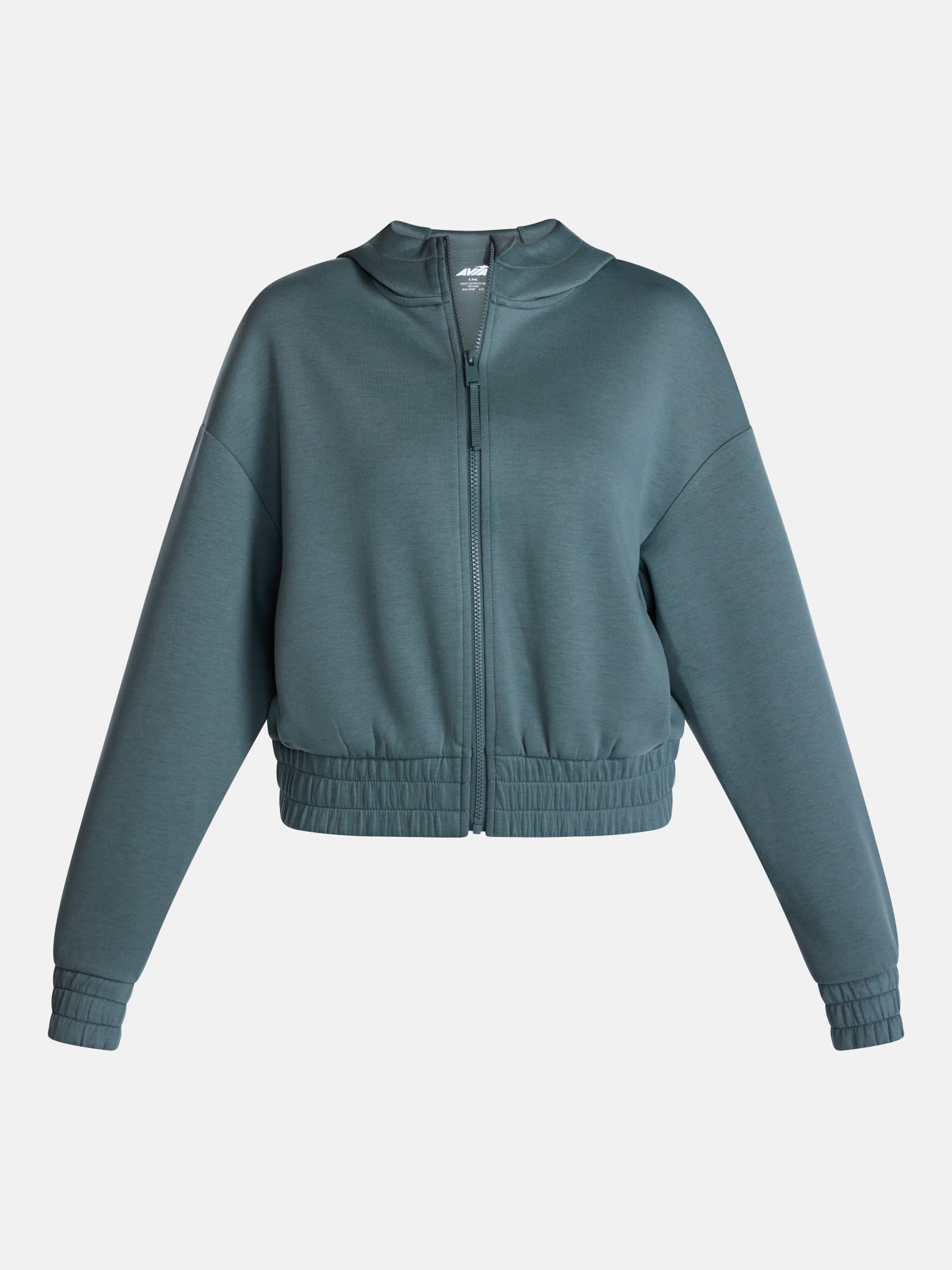 Avia Women's and Women's Plus ScubaKnit Cropped Zip Hoodie, Sizes XS-4X