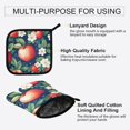 thumbnail image 3 of Yayeee Oven Mitts and Pot Holder Set of 2 Heat Resistant Kitchen Gloves Baking Hot Pad, Blue Apple Pattern, 3 of 5