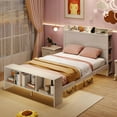 thumbnail image 4 of Costway Full Size Bed Frame with Storage Headboard & Footboard LED Bed Frame with 2 USB Ports, 4 of 10