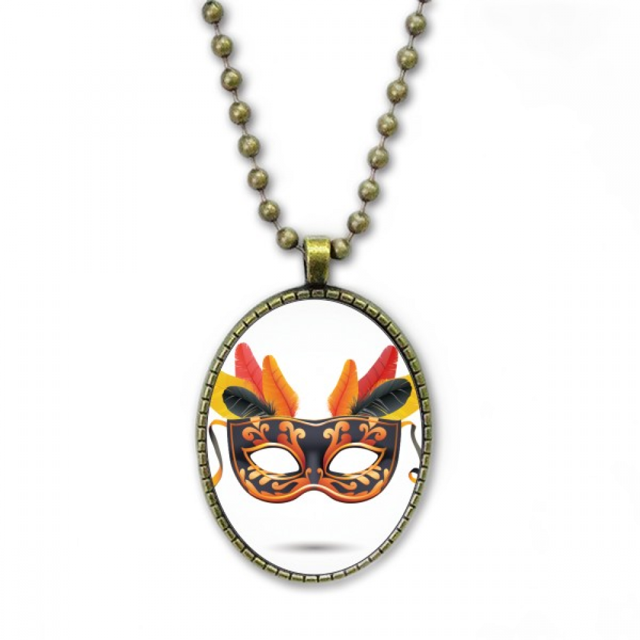 Collar colgante de cadena vintage Unbranded Feather Mask Feliz Carnaval de Venecia M