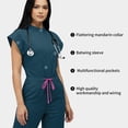 thumbnail image 3 of Niaahinn Women's Medical Scrub Jumpsuit - Mandarin Collar, with Drawstring Waist for Nursing Uniforms, 3 of 7