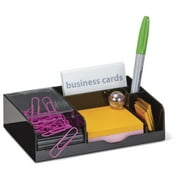 Pen + Gear Magnetic Clip Dispenser and Business Card Holder and Organizer with 5 Clips, Black