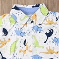 thumbnail image 4 of Wassery Baby Boys Clothes Shorts Set Short Sleeve Lapel Dinosaur Print Shirt+Solid Color Shorts Kids 2Pcs Toddler Summer Gentleman Outfits for 1-6 Years, 4 of 6
