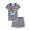 Dark Blue, variant on Kids Watermelon Print Striped Short Sleeve Top & Shorts 2-Piece Summer Loungewear Set,1-2 Years