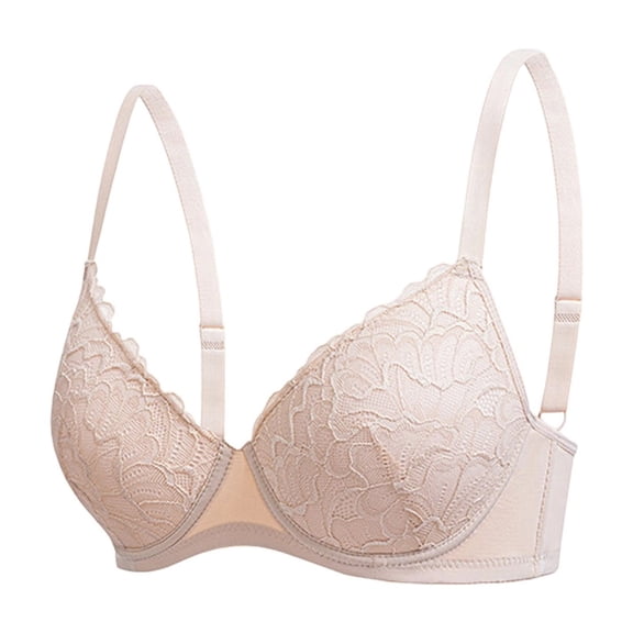 Womens Everyday Bras, Push Up Bras for Women Add 2 Cups Sexy Lace Cleavage Extra Padded Plunge Bra Underwire Mother Gifts