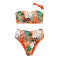 thumbnail image 1 of Aayomet Plus Size Swimsuit for Women Removable Straps Split Swimsuit Set (Orange, L), 1 of 5
