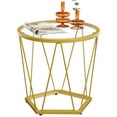 thumbnail image 5 of HOOBRO Round Coffee Table Set of 2 Gold End Table Modern Tempered Glass Living Room Bedroom Balcony Yard GD79BZ01, 5 of 13