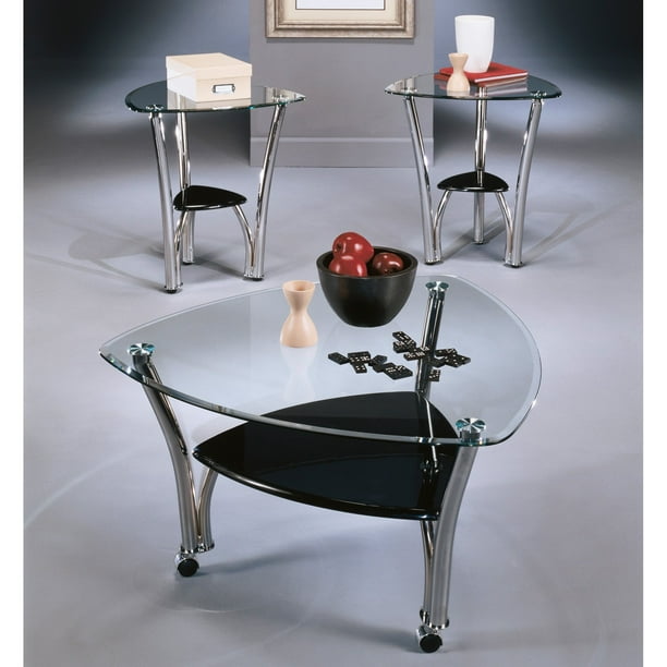 Triangle Glass Coffee Table Set / Signature Design By Ashley Pascal