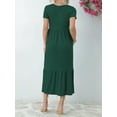 thumbnail image 5 of SIEANE Women's Summer Dress Casual Short Sleeve Crew Neck Dress Tiered Maxi Beach Dress with Pockets, 5 of 6