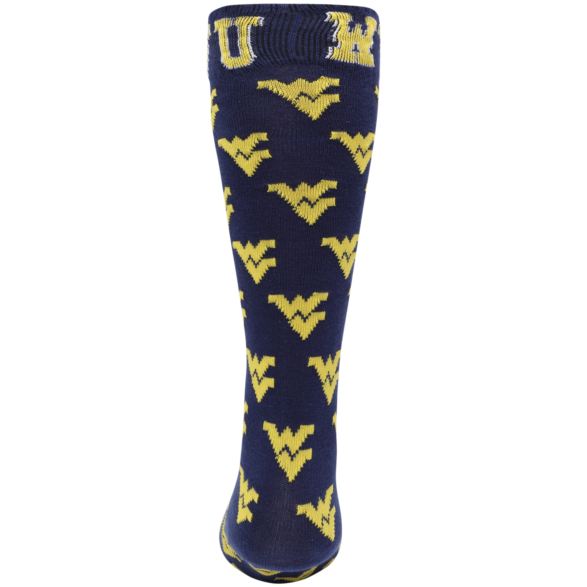 West Virginia Mountaineers Blue Dress Sock - Donegal Bay - Unisex - One Size - Mid-Calf