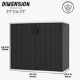 thumbnail image 4 of OFFIGAM 37CuFt Horizontal Resin Storage Shed Black White Lockable Waterproof with 4 Black Shelves 51.57x27.56x44.88in, 4 of 7