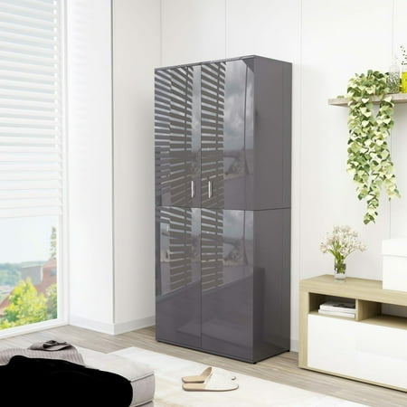 

Suzicca Shoe Cabinet High Gloss Gray 31.5 x15.4 x70.1 Chipboard