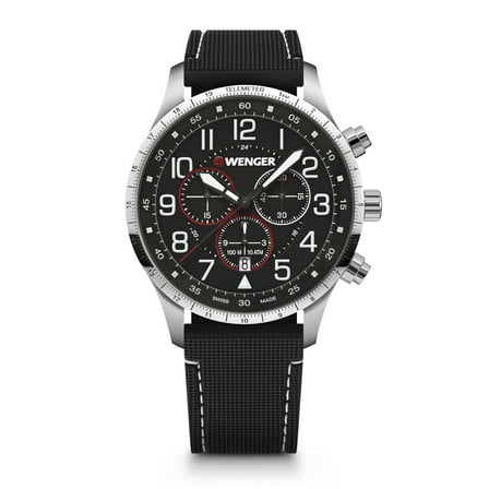 Wenger Swiss Army Men's 01.1543.119 Attitude Chrono Black Dial Watch 44 mm MSRP $330