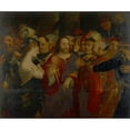 thumbnail image 3 of Lorenzo Lotto 23x20 Black Modern Framed Museum Art Print Titled - Christ and the Adulteress, 3 of 5