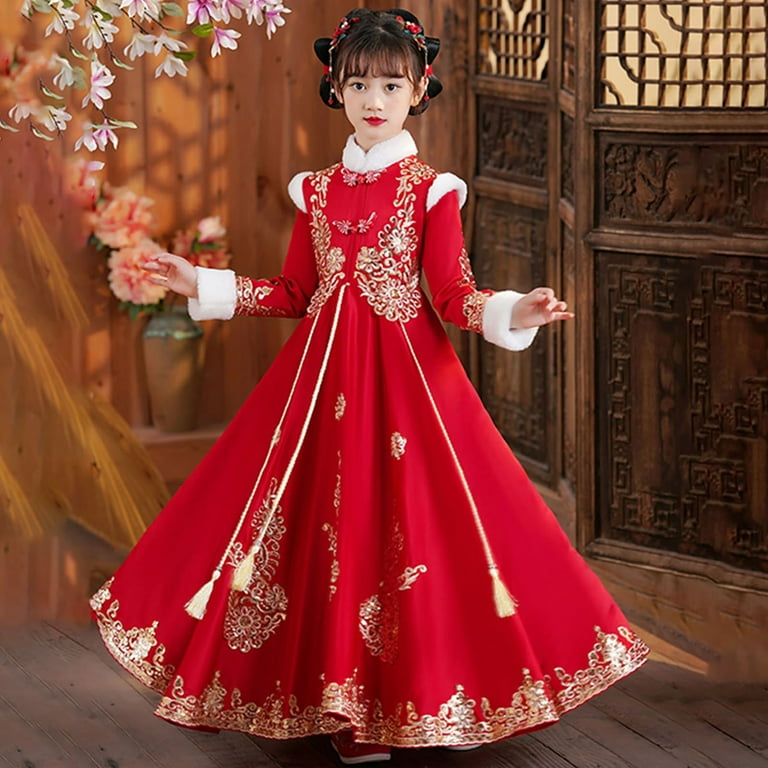 chinese new year red dress Red and Gold Satin Qipao Dress, Chinese New Year Cheongsam, Lilian