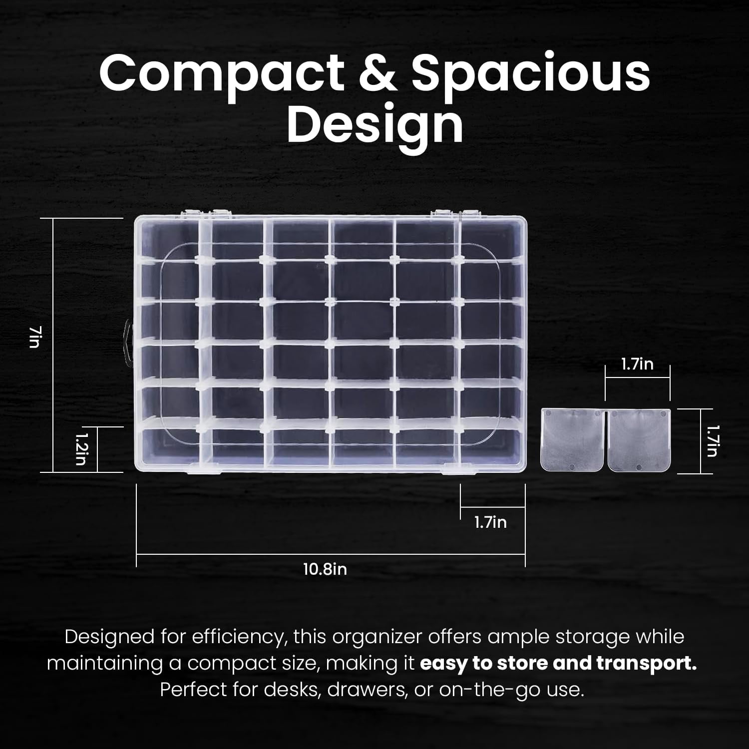 8pack 36 Grids Plastic Clear Organizer Box Bead Storage Containers With Adjustable Dividers For Craft Fishing Tackles Parts 8 Sheets Label Stickers